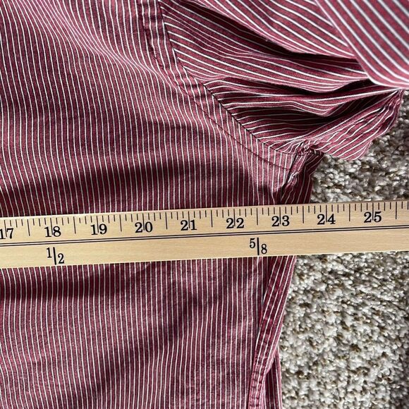Tommy Hilfiger Shirt Mens Extra Large Red White Stripes Cotton Custom Fit Logo - Picture 8 of 12